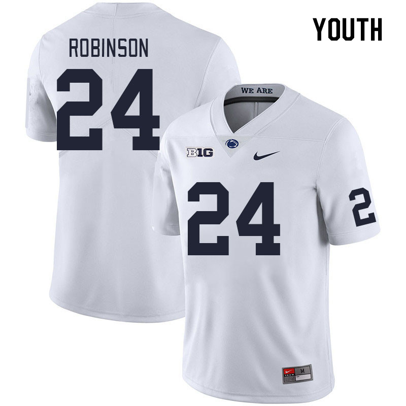 Youth #24 Ta'Mere Robinson Penn State Nittany Lions College Football Jerseys Stitched Sale-White